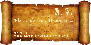 Mészáros Hippolita névjegykártya